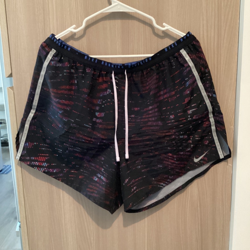 Nike Men’s Dri Fit Running Shorts Black Multi-colored, XL